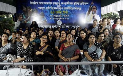 Trinamool women’s wing stages protest against release of convicts in Bilkis Bano case