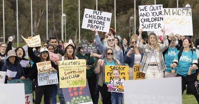 'At breaking point': Early childhood educators rally for system change
