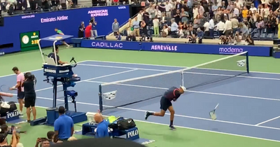 Nick Kyrgios destroys two racquets amid violent outburst in US Open quarter-final