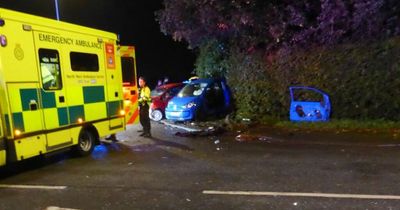 Driver runs from scene after passenger left injured in car crash