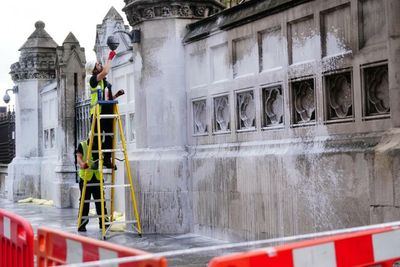 Animal rights protesters arrested after spraying paint over Westminster