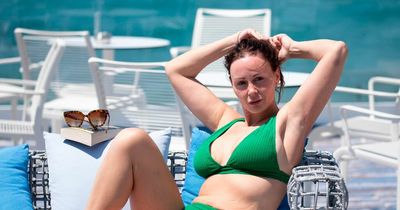 Chanelle Hayes shows off 9 stone weight loss as she lounges in bikini on Greece getaway