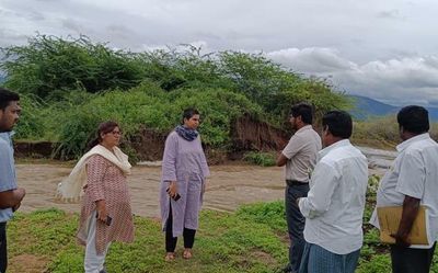 Officials inspect flood-affected areas in Chamarajanagar