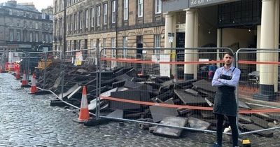 Edinburgh West End restaurant owner fuming as workmen dump rubble outside door
