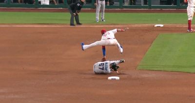 Phillies’ Edmundo Sosa did an extraordinary midair split to stop JJ Bleday from stealing second