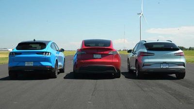 Mustang Mach-E GT Drag Races Model Y, GV60 In Crossover Showdown