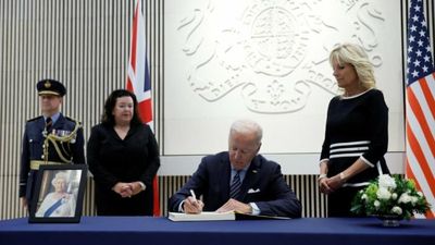 US President Biden, first lady sign condolence book at British Embassy after Queen Elizabeth's demise