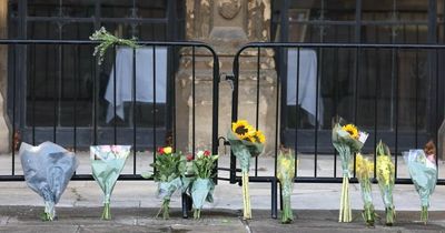 Floral tributes outside Bristol Cathedral as Bristol pays its respects to The Queen