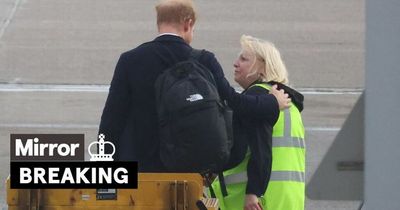 Prince Harry comforted by Aberdeen Airport worker as he leaves Balmoral alone