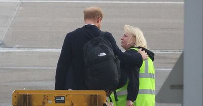 Prince Harry comforted by Aberdeen Airport worker after leaving Balmoral alone