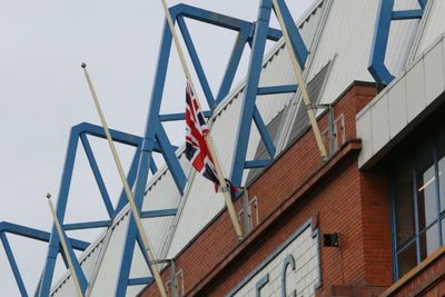 Rangers staff and players pictured observing minute of silence in memory of The Queen