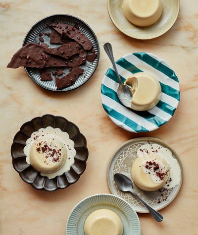 Ravneet Gill’s recipe for malt panna cotta, chocolate tuile and cream