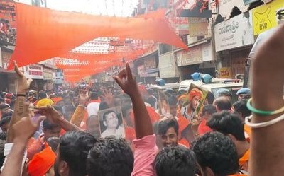 Godse picture spotted in Ganesha procession in Shivamogga