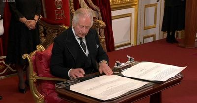 King Charles places gift from Prince Harry on desk as he's officially declared Monarch