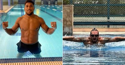 Anthony Joshua attempts to beat Oleksandr Usyk's five-hour swimming record