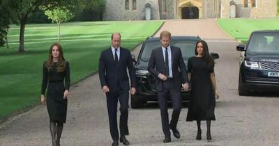 William and Kate joined by Harry and Meghan in first appearance since Queen's death
