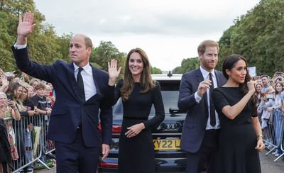 William and Kate put on united front with Harry and Meghan at Windsor walkabout