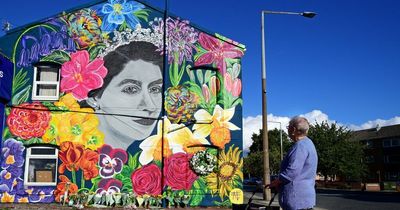 Merseyside Queen mural flooded with floral tributes
