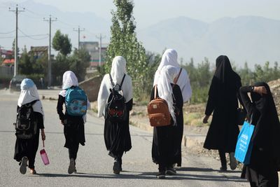 Afghan girls take to streets to protest school closure in Paktia