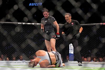UFC 279 results: Irene Aldana lands liver kick from bottom to finish Macy Chiasson