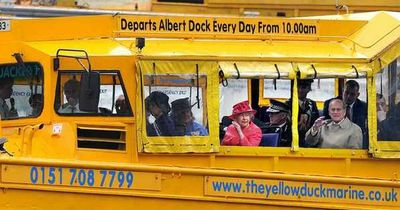 The moment The Queen took a ride on Liverpool's Yellow Duckmarine