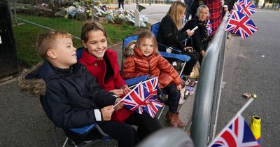 Crowds gather to watch coffin of Queen Elizabeth pass by