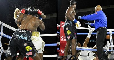NBA star Nick Young sent through the ropes by headbutt in farcical boxing debut