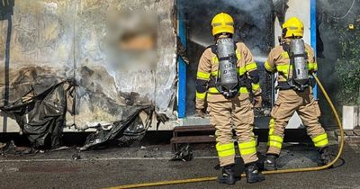 Shocking photo as prefabs go up in flames in south Dublin as firefighters issue warning