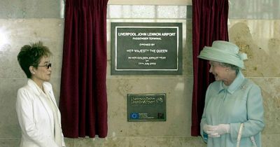 The Queen and Yoko Ono opened Liverpool John Lennon Airport during Golden Jubilee