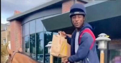 Man rides horse through McDonald's drive-thru - and orders 100 chicken nuggets
