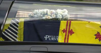 Large sticker advertising undertaker vanished from window of Queen's hearse mid-journey