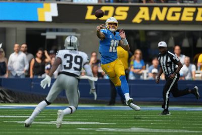 Justin Herbert lighting up Raiders for Chargers
