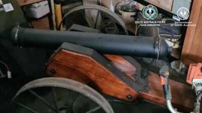 South Australia Police find four cannons among other weapons at Kapunda home