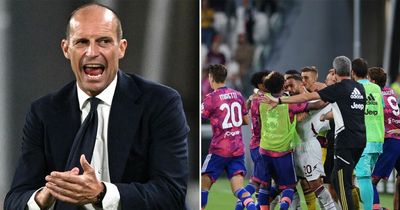 Juventus boss Max Allegri responds to disallowed goal, red card drama and brawl