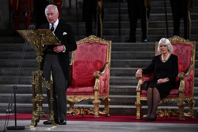 In Pictures: King addresses MPs and Lords as crowds gather for coffin procession