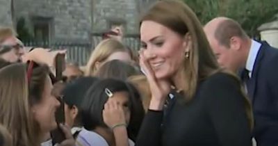 Kate Middleton's cute cheek-patting comment to royal fan outside Windsor