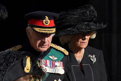 Camilla wears diamond thistle brooch given to her by the Queen