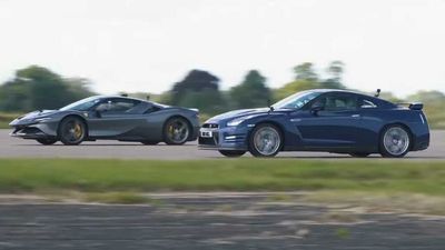 Ferrari SF90 Hybrid Fights 1,000-HP Nissan GT-R In Close Drag Races