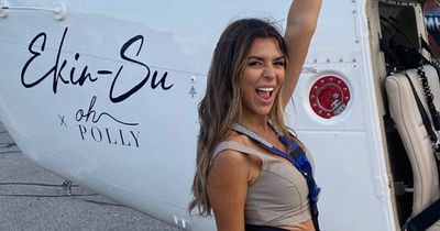 Love Island's Ekin-Su poses by her own personalised helicopter as she lives it up in NYC