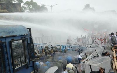 BJP protest march turns violent in Bengal