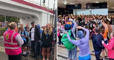 Great North Run crowds took part in mass sing-a-long led by Metro staff in South Shields