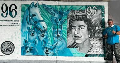 Striking mural of The Queen appears on town high street