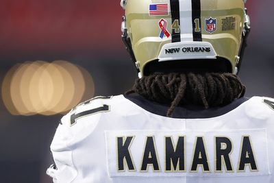 Dennis Allen says Alvin Kamara exited Sunday’s win vs. Falcons with rib injury