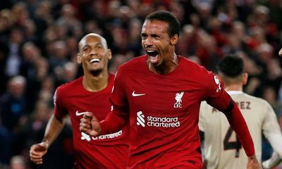Liverpool’s Joël Matip rises to see off Ajax and ease the Anfield anxiety
