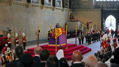 Queen Elizabeth II's coffin arrives at Westminster to lie in state