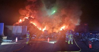 Firefighters tackle major blaze at recycling centre near Dublin Airport