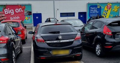 Lidl customer's shock after car left on zebra crossing in car park