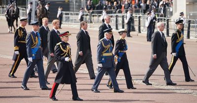 The exact order people walked behind the Queen’s coffin