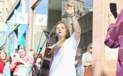 Watch as Lewis Capaldi plays surprise set on Glasgow street to stunned public