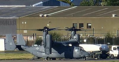 US Air Force Osprey Military Jet spotted over skies in Aberdeen